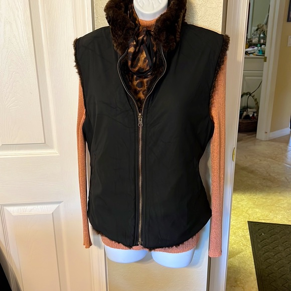 ❄️Fuda Studio size Medium reversible faux fur and black graphite canvas reverse - Picture 8 of 12